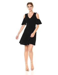 Lark & Ro Amazon Brand Vestido de Manga Corta con Hombros Descubiertos y línea A para Mujer